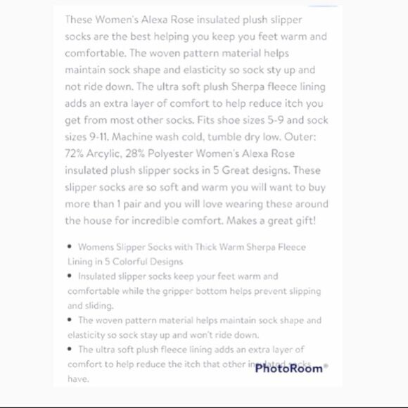 Alexa Rose Holiday Slipper Sox Blue White Reindeer Trees - Picture 4 of 5